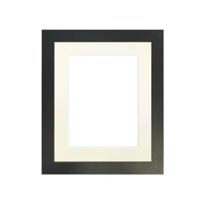 Image of FRAMES BY POST Studio Black Ash Picture Photo Frame with Ivory Mount A1 for Image Size A2