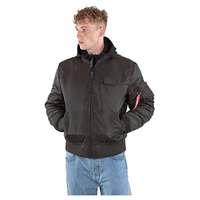 Image of Alpha Industries Men&#039;s MA 1 D Tec Bomber Jacket, Black Olive, S