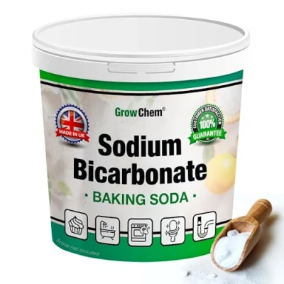 Image of Grow Chem Baking Soda, Sodium Bicarbonate (1KG Bucket) UK MADE Pure Soda for Cleaning, Baking, Bath Bombs, Odours and Teeth