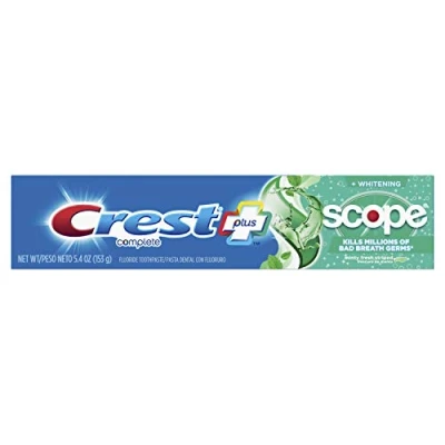 Image of Crest Complete Multi Benefit Whitening + Scope Fluoride Toothpaste Minty Fresh Striped 5.4 oz (153 g)