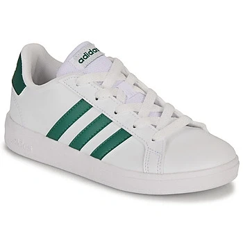 Image of adidas Unisex Kids Grand Court 2.0 Shoes Tennis Shoes, Cloud White Olive White, 3.5 UK