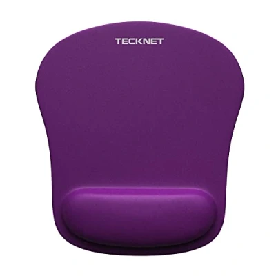 Image of TECKNET Mouse Mat with Memory Foam Rest Non Slip Rubber Base Special Textured Water Resistant Surface