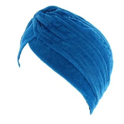 Image of Topkids Accessories Velvet Hair Turban Head Wrap, Sleep Cap, Scarf, Towel, Chemo Headwear for Women UK, Silk Wrap Sleeping (Turquoise)