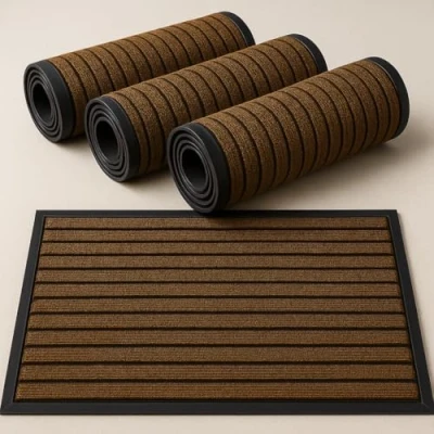 Image of Hafaa Brown Door Mat 4 Pack 40x60 cm