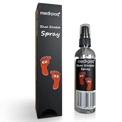 Image of Medipaq Shoe Stretching Spray Softens &amp; Stretches Leather, Suede, Nubuck, Canvas Shoes Boots 125 ml Stretch