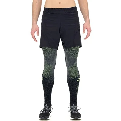 Image of UYN O102171 RUNNING EXCELERATION 2IN1 Shorts Men&#039;s Black/Fluo Yellow XL