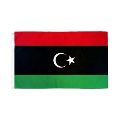 Image of AZ Flag Libya 3x5 Ft Light Polyester Libyan Banner with Two Brass Eyelets Fade Resistant Vivid Colors 3&#039; x 5&#039; Feet 150x90 Cm