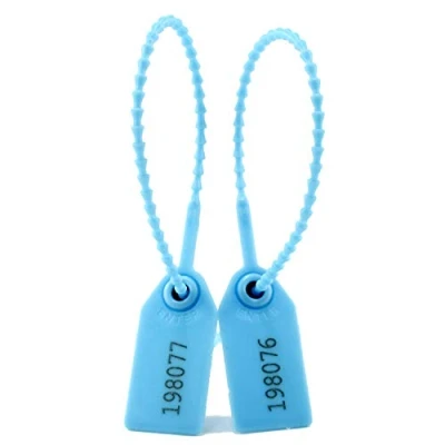 Image of 100pcs Pull Tite Tamper Seals Numbered Zip Ties Plastic Safety Tags Self Locking Label Breakaway Anti Seals(LightBlue)