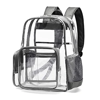 Image of SPEEDEVE Clear Backpack Waterproof Transparent Daypack for School Work Travel,Grey,L