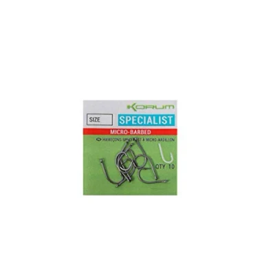 Image of Korum Xpert Micro Barbed Hooks Power Specimen or Specialist: Specialist Size 8