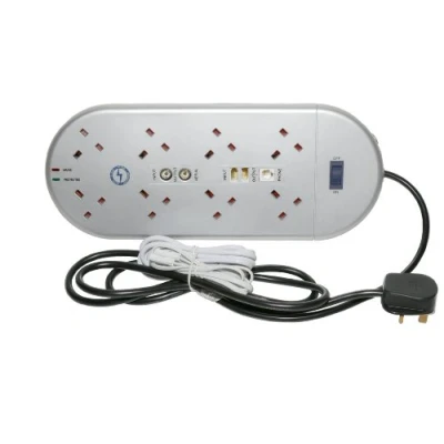 Image of Tower Flue Components TS82EFOOT 8 Way Trailing Socket Surge Protected with Neon