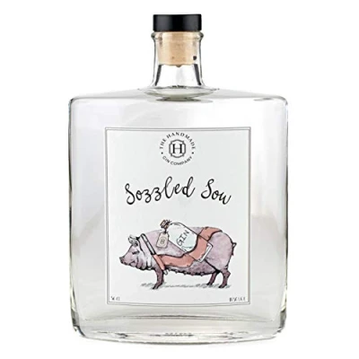 Image of Sozzled Sow Gin The Handmade Company Premium Craft with pear, nutmeg and liquorice 40% ABV 50cl