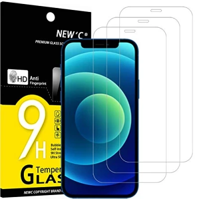 Image of NEW&#039;C 3 Pack Designed for iPhone 12/12 Pro (6.1&quot;) Screen Protector Tempered Glass,Case Friendly Scratch proof, Bubble Free, Ultra Resistant