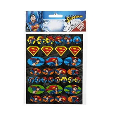 Image of DC Comics Superman Small Stickers Sheet Kids Party Bag Filler