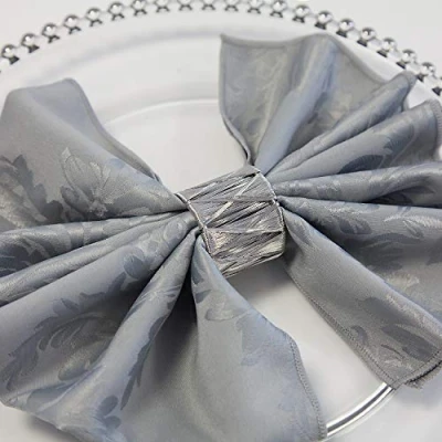 Image of Christmas Metal Napkin Rings 7 Designs Xmas Dinner Wedding Pack of 6 (Silver Wire Cross)