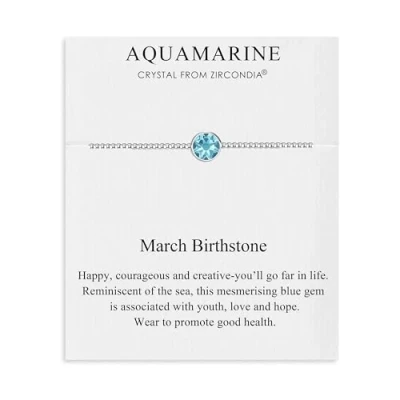 Image of Philip Jones March (Aquamarine) Birthstone Bracelet Created with Zircondia® Crystals