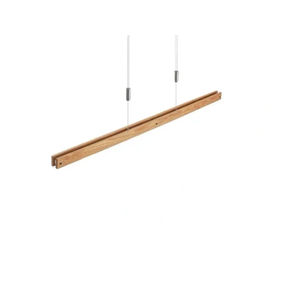 Image of Lindby Alimara LED pendant light, wood, length 138 cm