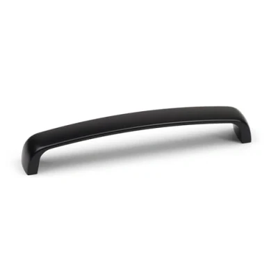 Image of Matt Black Kitchen Cupboard D Bar Handle 160mm Fixing Curved Cabinet Door Drawer Pull Wardrobe Furniture Replacement Upcycle Dark Hardware