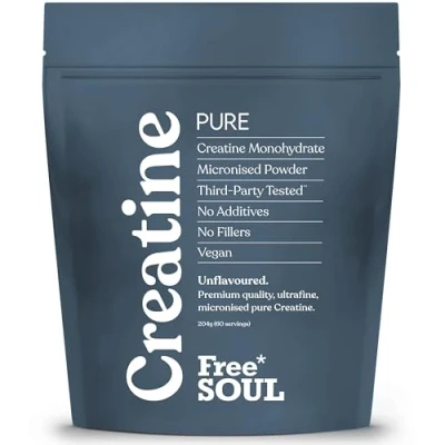 Image of Creatine Monohydrate Powder 100% Pure Micronised Easily Dissolves Unflavoured Vegan Lab Tested 60 Servings Free Soul