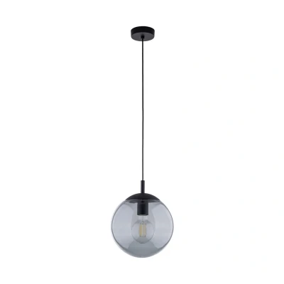 Image of Esme 25cm Globe Pendant Ceiling Light Black, Graphite Glass 1xE27