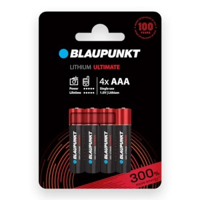 Image of BLAUPUNKT Premium AAA lithium batteries, pack of 4, best for digital cameras, IoT devices, FR03BUL/4CP