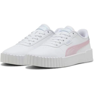 Image of Puma Carina Blurry Dreams Unisex Trainers for kids, Size: 3, White/rose mauve/cool weather Synthetics