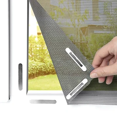 Image of EASYmaxx Fly Screen for Windows with Pollen Protection &amp; Magic Click Can be Cut to Size All up 150x130 cm Easy Installation 12 Magnets no Drilling or screwing [Anthracite]