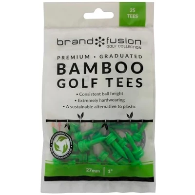 Image of Brand Fusion Unisex&#039;s 27mm Lime Graduated Biodegradable Wooden Golf Tees