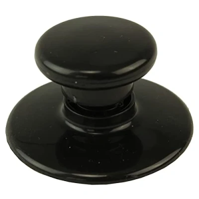 Image of SPARES2GO Universal Glass Lid Knob &amp; Safety Skirt for 1.5L 3L 3.5L 5.5L 5L 6.5L Round Oval Rice/Slow Cookers (Black)