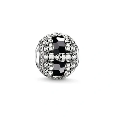 Image of Thomas Sabo Unisex Bead Black Skulls Karma Beads 925 Sterling Silver K0241 698 11