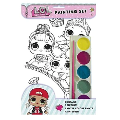 Image of LOL Surprise Painting Set With Brush Paints &amp; 8 Pictures To Paint