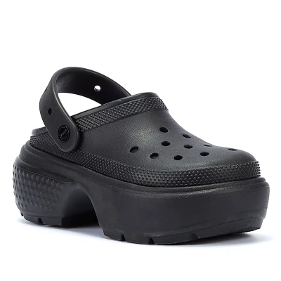 Image of Crocs Stomp Unisex Pool slides, Size: M7/W8, Black Synthetics