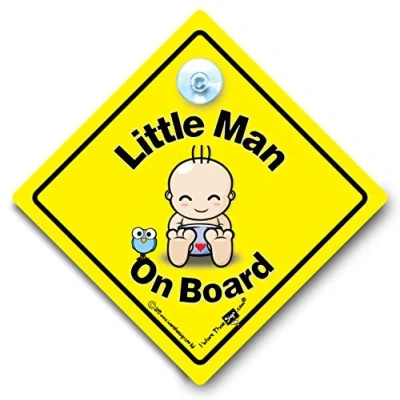 Image of Little Man on Board Car Sign, Baby Sign Style Suction Cup Window