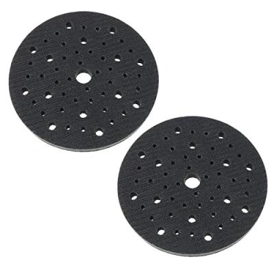 Image of YINETTECH 2PCS 150mm Soft Sponge Interface Pad Sanding 53 Holes for Sander Cushion Impact Resistant Dedicated Replacement Hook &amp; Loop Discs