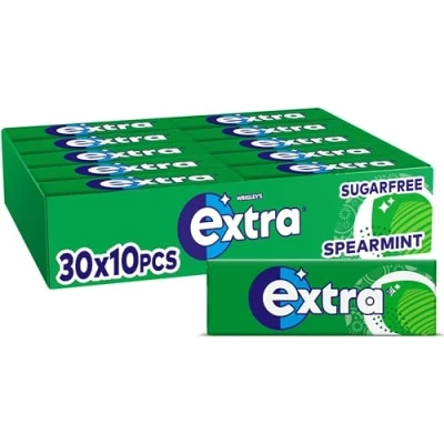 Image of Wrigley&#039;s Extra Spearmint Chewing Gum Sugar Free 10 Pieces 30 Pack