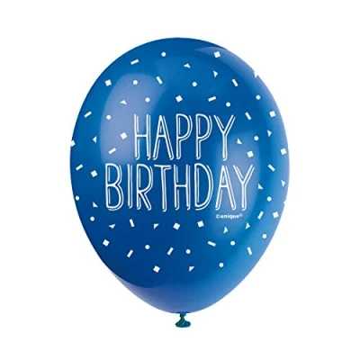 Image of Happy Birthday BlueLatex Balloons (30cm) Pack of 5 Celebration for Parties &amp; Events, Blue