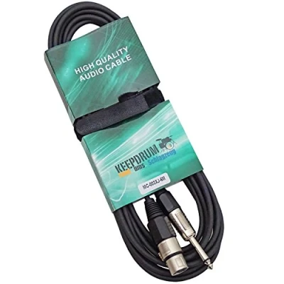 Image of keepdrum MC003XJ Microphone Cable XLR Female to Jack 6.3 mm 6 m