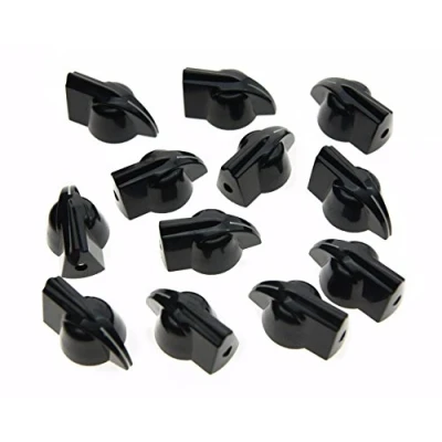 Image of Dopro Pack of 12 Raised Vintage set screw Guitar AMP Chicken Head/Effect pointer Knob Black