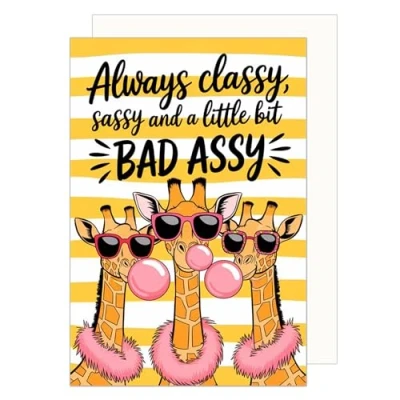 Image of Edition Seidel Premium Birthday Card with Envelope. Greeting Happy Man Woman Child Giraffe Funny Humour (G3642 SW024)