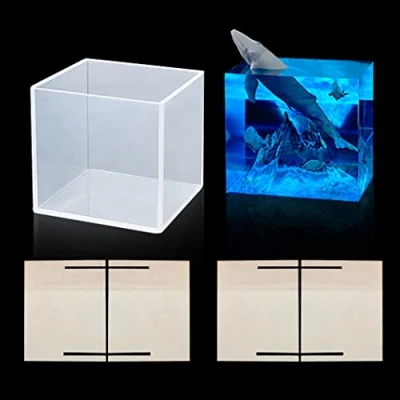 Image of Rolin Roly Cube Resin Mould Square Silicone Moulds Geometry Crystal Epoxy Mold Gem Stone Jewelry Molds Dried Flower Filling DIY Craft for Home Decoration