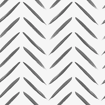 Image of Abstract Chevron Brush Marks Black Paint Wallpaper