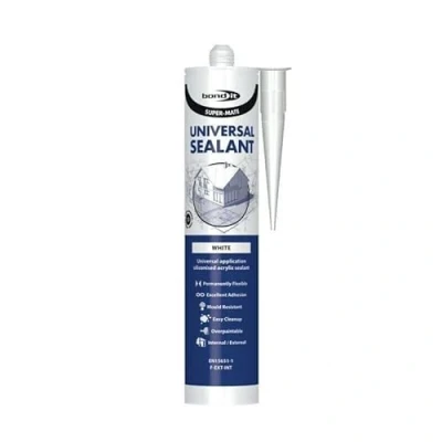 Image of Bond It Super Mate Universal Siliconised Acrylic Sealant Interior &amp; Exterior EU3 General Purpose Door Window Sealing Tube