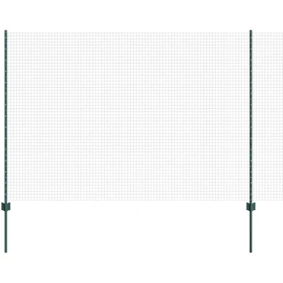 Image of vidaXL Garden Fence Set of 2 Green Metal 25 x 1.5 m Durable