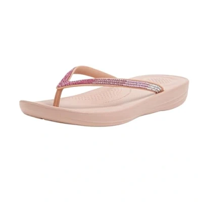 Image of Fitflop Women&#039;s Sparkle Classic Iqushion Flip Flops, Nude, 6.5 UK