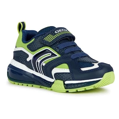 Image of Geox J BAYONYC BOY Sneaker, Navy Lime, 1 UK