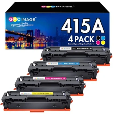 Image of GPC Image 415A Toner Replacement for HP 415X W2030A W2031A W2032A W2033A Compatible Color Laserjet Pro MFP M479fdw M479fdn M479fnw M479dw M479 M454dn M454dw (Black Cyan Yellow Magenta 4 Pack)