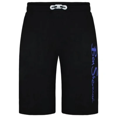 Image of Ben Sherman Large Logo Print Mens Sweat Shorts 0065221 Black