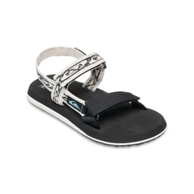 Image of Quiksilver Monkey Caged Sandals, Men&#039;s, Size: 9.5, Black white Textile
