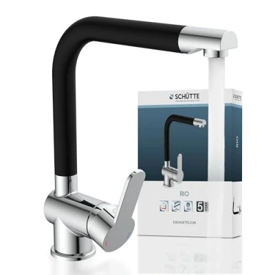 Image of Schütte 79856 Rio Sink Mixer tap, Chrome/Black matt
