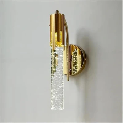 Image of Wall Sconce, Modern Minimalist Creative Crystal Lamp Bedroom Bedside Living Room Background Led Lights Staircase Indoor Lighting Sconce (Wall Switch Cold Light)